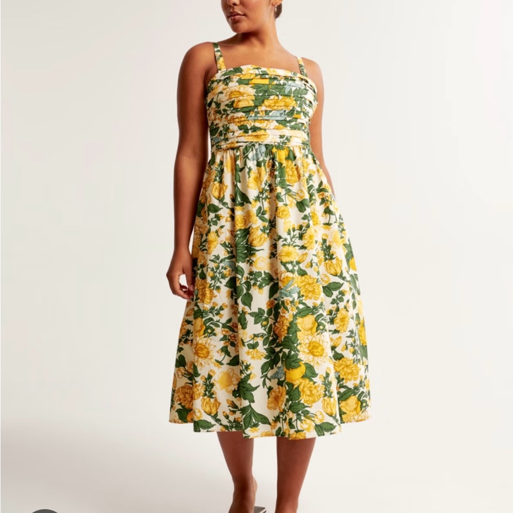 Abercrombie Emerson Poplin Wide Strap Midi Dress